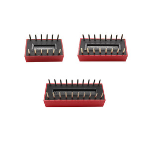 สวิตช์ DIP ชนิดสไลด์สีแดง 1 2 3 4 5 6 8 10 พินตําแหน่งสนาม 2.54 มม. สวิตช์สลับ - Product Image 3