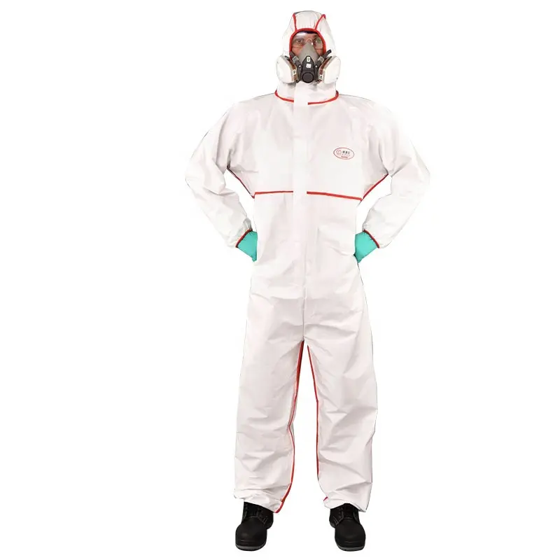 Tuta da pittore Spray impermeabile Hazmat tuta vernice abbigliamento tipo 5 6 tuta monouso medica bianca PPES