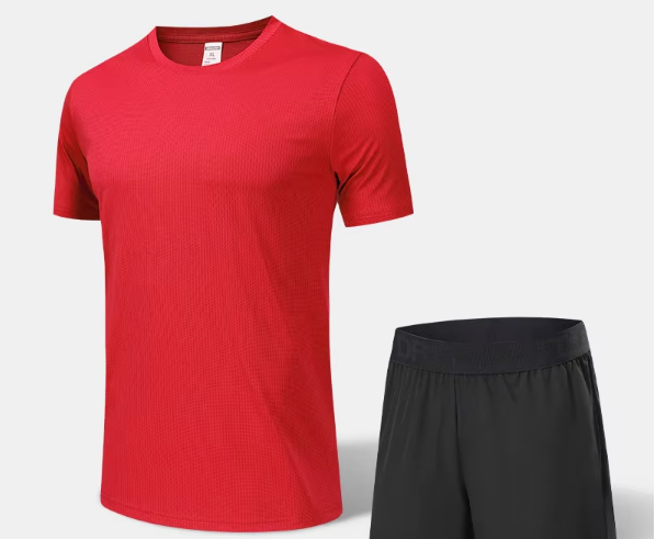 Red T-shirt + shorts