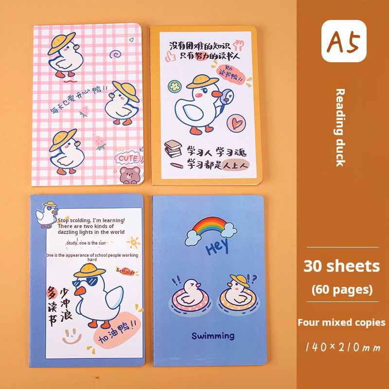 Reading duck - multicolor