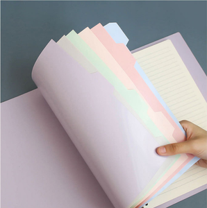 A5(20 agujeros)/B5(26 agujeros) Cuaderno de carpeta de color pastel suave recargable con divisor de índice pastel