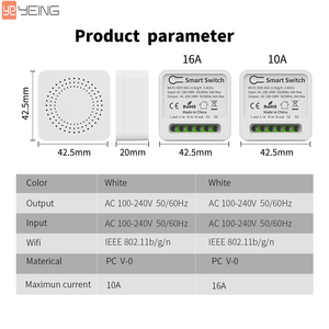 Per Tuya Alexa Timing Smart Switch modulo Controller WIFI per luce a LED ABS 16A 250V EU funziona per Tuya Smart Life APP voce Rela