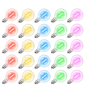 Multicolor G40 <strong>LED</strong> Bulbs Outdoor E12 110V/220V Waterproof <strong>RGB</strong> Filament Decorative Light String Replaceable for Garden Glass