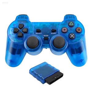 Gepaide 2.4Gワイヤレスゲームコントローラージョイスティック透明デザイン特徴振動モーター有線PS2に対応 - Product Image 1