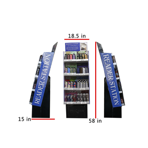 Espositore con penna in cartone riciclato a pavimento con ganci per cartoleria - Product Image 6