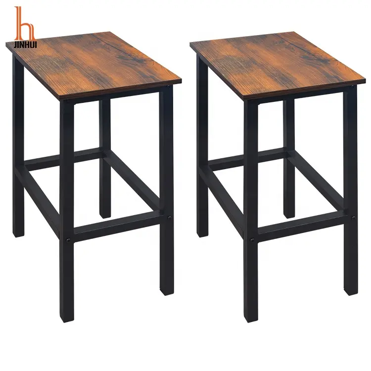 Set Of 2 Bar Chairs With Footrest For Living Room