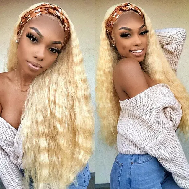 613 HD L ace Full Lace Wig ,Brazilian Blonde 613 Lace Front Human Hair Wigs, 40 Inch 613 Virgin Hair Human Hair Full Lace Wig