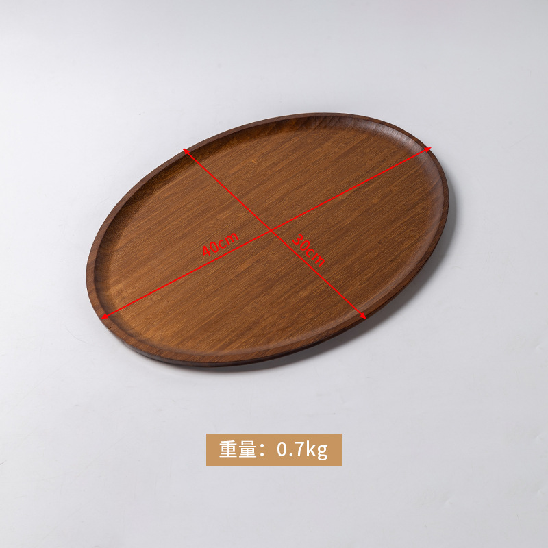 Walnut wood color, oval shape, 40*30*1.5 cm