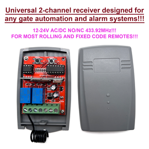 12-24FV DC 2 canali codice fisso e cancello Rolling Code telecomando per porta del Garage ricevitore universale 433mhz - Product Image 2
