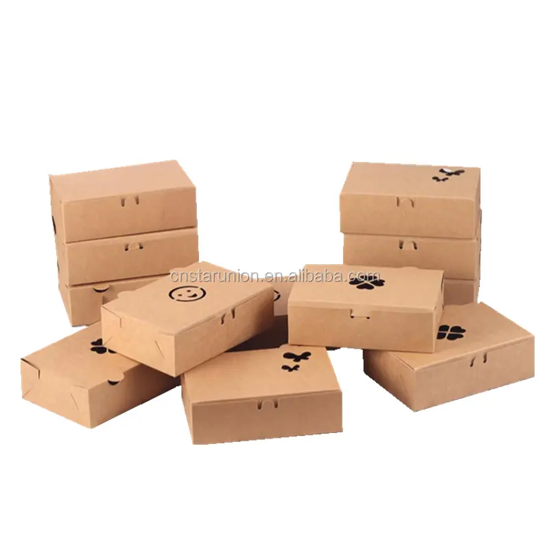 Boîtes de poulet frit en papier kraft avec logo personnalisable, emballages pour aliments à emporter et frites, emballages de fast-food, unités