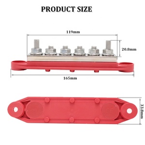 Otomotiv için 6 yollu 48 VDC 400A bakır bara 5/16 \ "Post(M8) bağlayıcı güç dağıtım bloğu kapak fındık 48 VDC 400A pil - Product Image 2