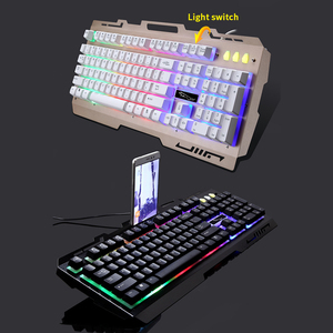 G700 kablolu oyun klavyesi RGB arkadan aydınlatmalı 104 tuşlu klavye ile telefon tutucu Win XP/7/8/10/Mac 10.2 ve üstü için uyumlu - Product Image 4