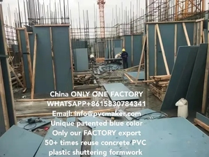2023 मार्क निविड़ अंधकार पुन: प्रयोज्य 18mm 20mm 21mm 1250x2500mm प्लास्टिक पीवीसी Formwork Shuttering प्लाईवुड - Product Image 6