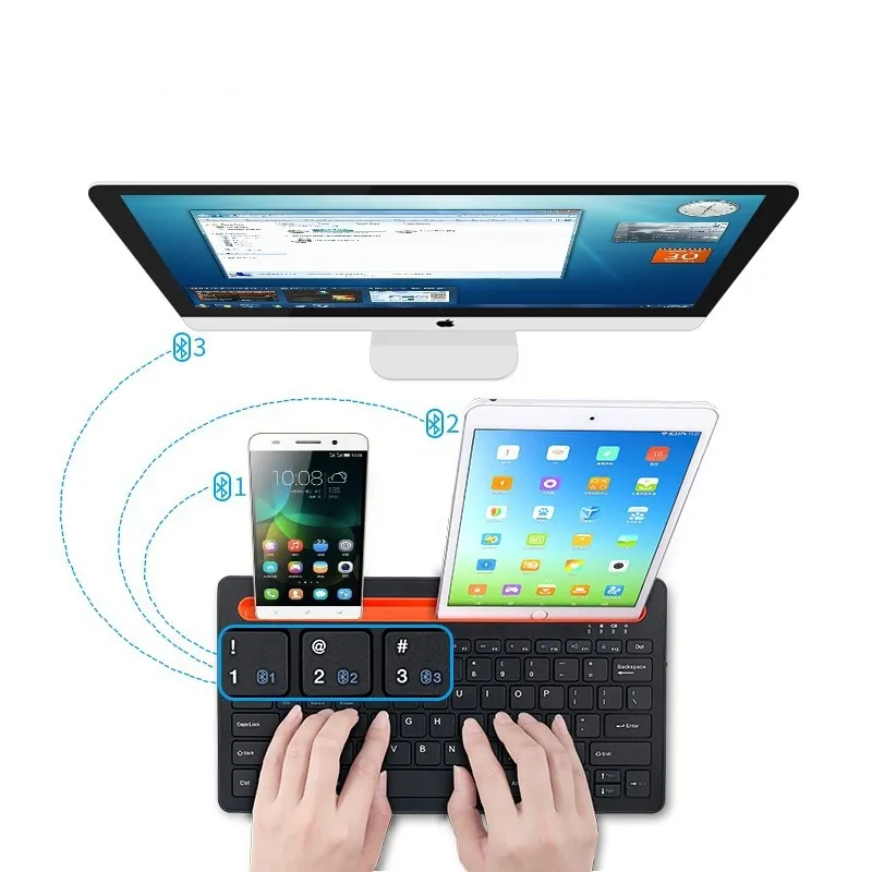 Papan ketik komputer Pc Tablet nirkabel ergonomis ultratipis kualitas tinggi 2023