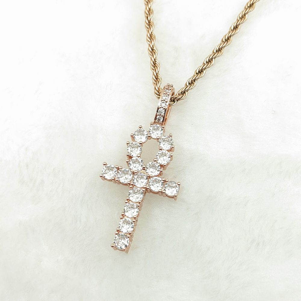 Rose gold with clear stone