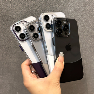 Itme iki renk temizle şeffaf Anti sarı akrilik Pc darbeye geri telefon iphone için kılıf 16 15 14 13 12 11 kabuk - Product Image 4