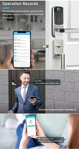 Kolay kurulum anahtarsız giriş kapı kilidi kolu elektronik akıllı sürgülü kilit dış ön kapı için - Product Image 5