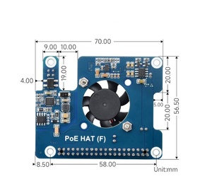 PI5 5 5V 12V PoE HAT RasPi RPI Power Over Ethernet Módulo Ventilador Refrigeración Disipador de calor Placa de expansión HAT para Raspberry Pi 5 - Product Image 2
