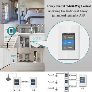 Fabrika fiyat Lanbon ev otomasyon 4 modları değiştirilebilir ışık ve perde LCD WIFI akıllı anahtar Tuya ve elma ile çalışmak - Product Image 6