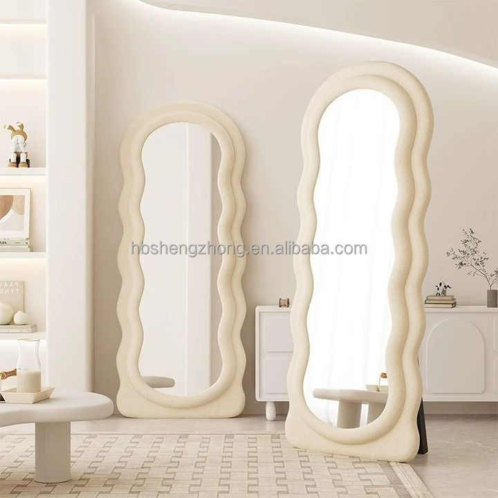 House Wall Mirror Modern Bedroom Cute Nordic Mirror Living Room Wavy Decoration Chambre Home Decorat