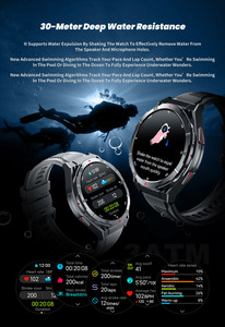 X2-<strong>B</strong> Smartwatch 1.43inch AMOLED/466*466mm Round Screen 30M Waterproof Sports Modes Music Control World Clock Voice Assistant, - Product Image 3