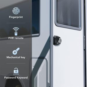 Anahtarsız akıllı RV giriş kapı kilidi kolu topuzu sürgü siyah dijital rv kapı kilidi ile kamp römorku kablosuz kontrol Metal Latc - Product Image 6