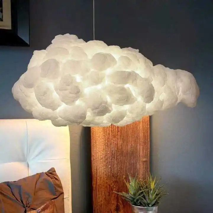 Creative Floating Cotton Silk Children's Room Clouds White Chandelier Pendant Cloud Light