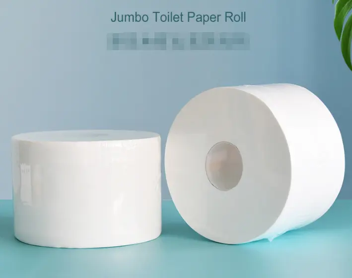 Rouleau de papier toilette en pièces FSC, jumbo en pâte de bois vierge, papier toilette avec plis