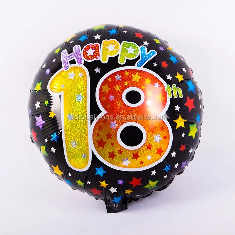 18 дюймов с днем рождения фольгированные шары круглой майлара воздушный шар с гелием Декорации для вечеринок Поставки