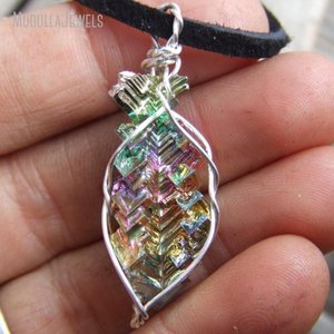 Nm26415 Nguyên Cầu Vồng <span class=keywords><strong>Bismuth</strong></span> Pha Lê Dây Bọc Mặt Dây Chuyền Mạ Bạc Thép Không Gỉ Chuỗi Vòng Cổ Độc Đáo Chic Phong Cách Đồ Trang Sức - Product Image 5