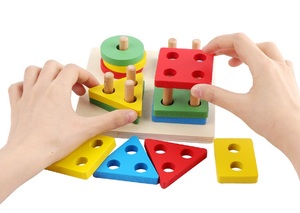 עץ תינוק יצירתי מותאם אישית בלוקים צורה גיאומטרית צעצוע ילדים להארה צעצועים בגיל הרך - Product Image 6