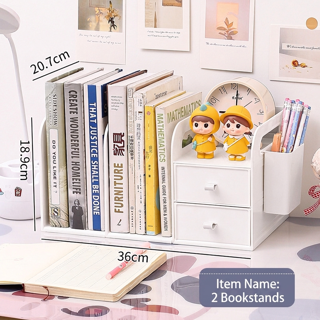 Simple white: desktop drawer box-2 bookshelf
