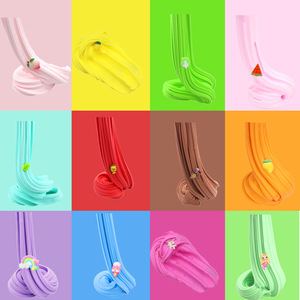 Zhorya 12 ชิ้นมินิผลไม้เนยชุดเมือกฝ้ายเมฆเมือกที่มีสีสันชุด DIY Air น้ําหนักเบาดินสําหรับชุดเด็ก - Product Image 3