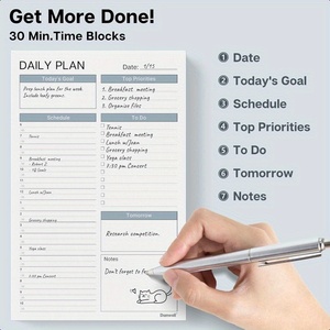 Almohadillas para planificador diario, 2 uds., organizador de tareas de bloqueo de tiempo con rastreador de objetivos, lista de tareas pendientes y horario para una mayor productividad - Product Image 4