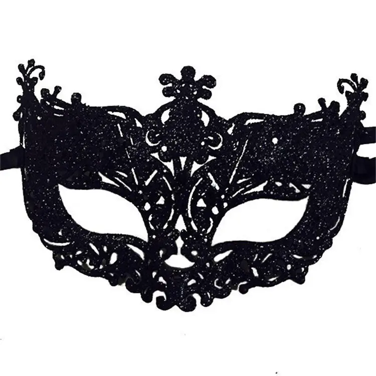 Mardi Gras para mujer, Bola de Navidad de Halloween, Carnaval, polvo dorado, plástico, media cara, fiesta de zorro, máscaras de Mascarada negras