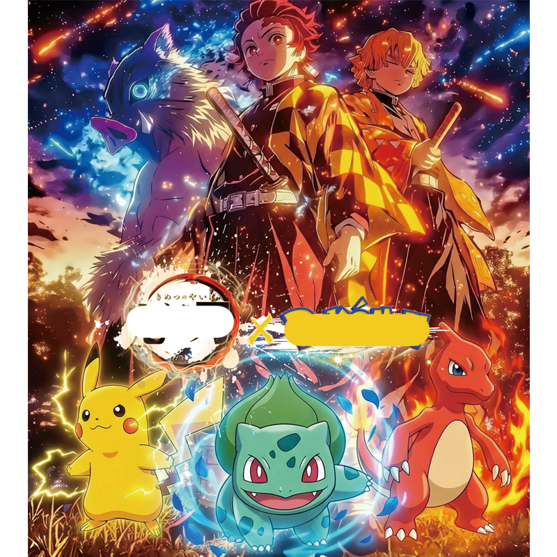 POKE y Demon Slayer Polaroid Rojo