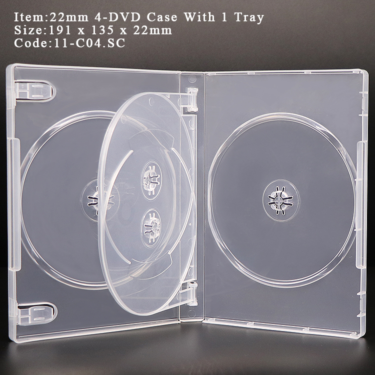C04:22mm Boîtier 4 DVD Transparent