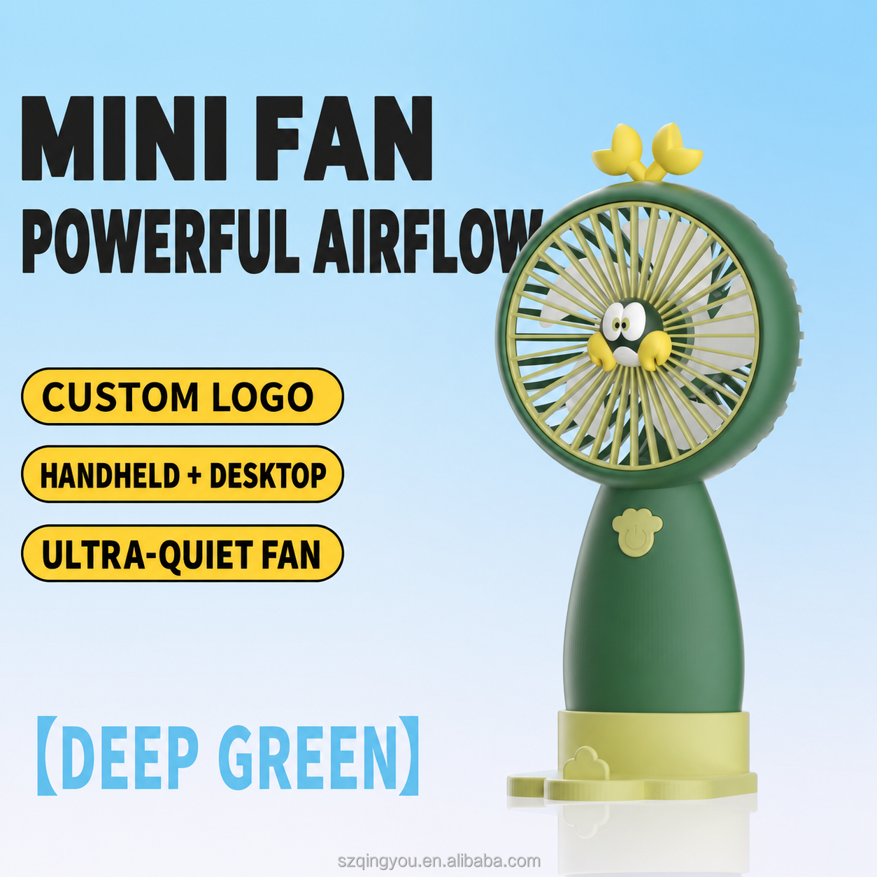 Green Big-Eyed Little Crab Fan with Custom Logo-MQ02
