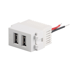 Kart tipi çift bağlantı noktalı USB soket gömülü ofis masaüstü USB cep telefonu şarj USB priz 5V/2.4A - Product Image 1