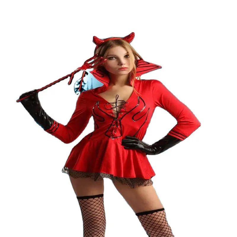 Disfraz sexy de demonio para mujer, disfraz erótico rojo de halloween