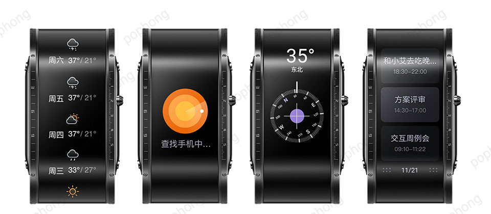 Nubia Smart Watch Phone Foldable Flexible Display Snapdragon 8909W 8GB ROM 4.01 Inch OLED Message Reminder e-sim Calling