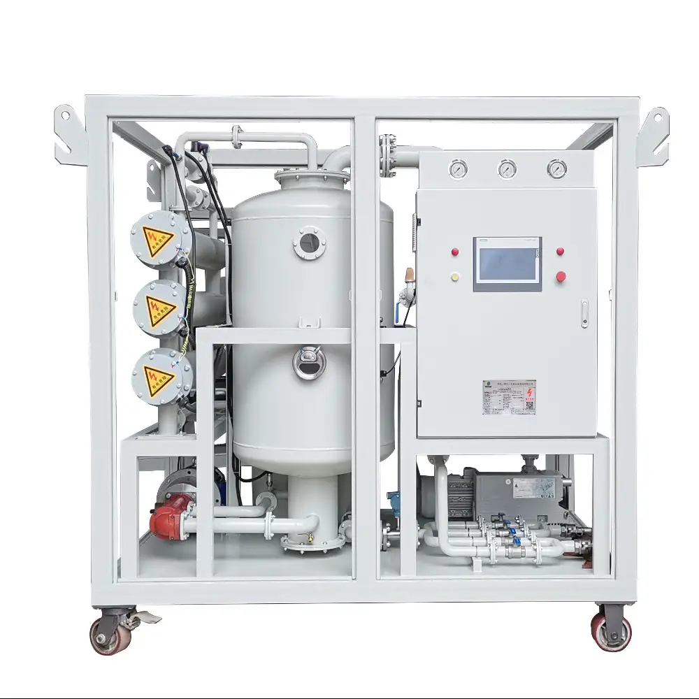 Sistema de purificación de aceite de transformador de vacío de doble etapa de alta calidad Dispositivo de desgasificación completa Filtro de aceite de motor