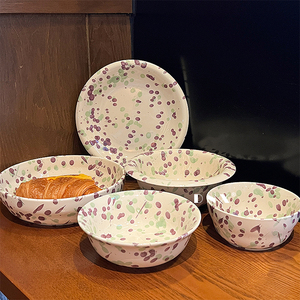北欧彩色泼墨家用餐具套装高档餐具日常使用精美菜肴 - Product Image 3