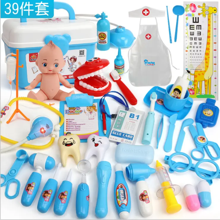 39pcs juguetes de los niños los médicos Kit para niños juguete para niños Kit juegos niñas juego médico dentista caja de medicina