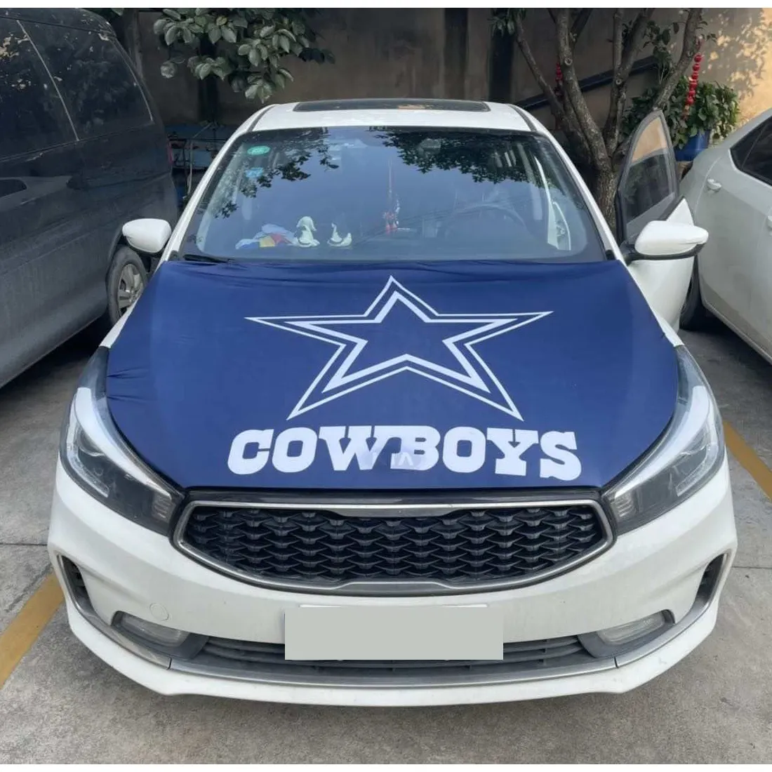 Werbeartikel Fußball Auto Flagge Haube Abdeckung Dallas Team 120x160cm benutzer definierte Dallas Cowboy Hood Abdeckung Flagge