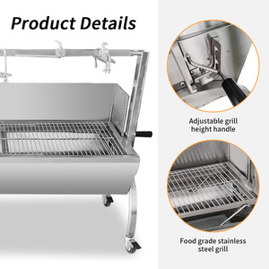 5 लोगों के लिए समायोज्य ऊंचाई के साथ भारी शुल्क 50 किलो 89 सेमी स्टेनलेस स्टील बारबेक्यू ग्रिल - Product Image 4