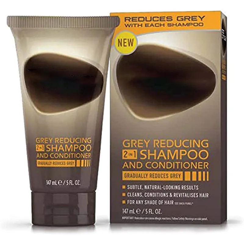 Private Label OEM Sem Amônia 2-IN-1 Shampoo E Condicionador Orgânico Natural Herbal Capa Cinza Cabelo Preto Cor Do Cabelo Tintura Creme