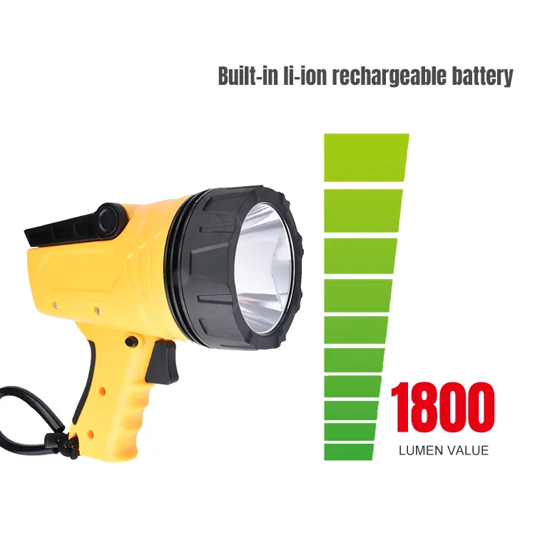 Cầm Tay Thay Đổi Độ Sáng Hỗ Trợ 1800 Lumen Chất Lượng Tìm Kiếm Nhấp Nháy Di Động Ngoài Trời Spotlight