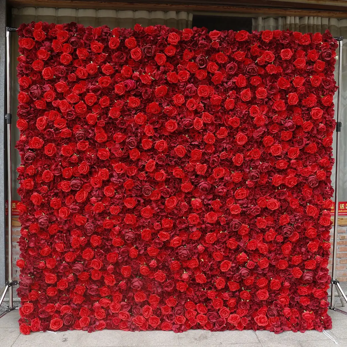 사용자 정의 웨딩 장식 꽃 벽 인공 화이트 장미 꽃 패널 꽃 벽 배경