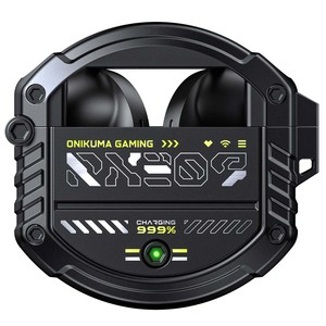 OnikumaT309ブラックイヤフォン防水カスタムロゴRgbイヤホンゲームゲーム用の真のワイヤレスイヤフォン - Product Image 1